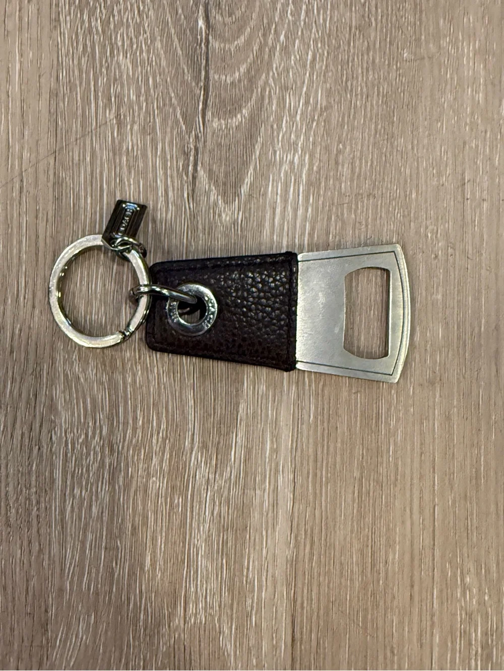 Coach Brown Leather  Bottle Opener
